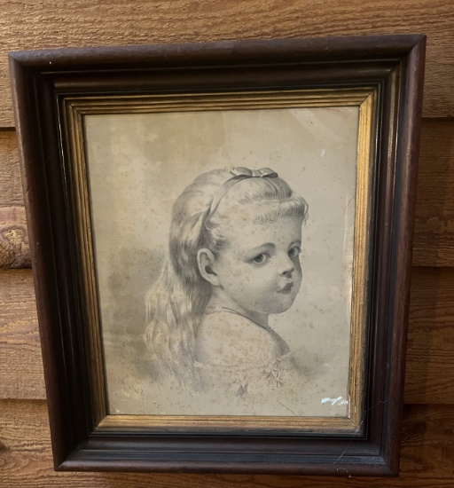 Print marked Mark Reinhardt in Deep Dish Victorian Frame