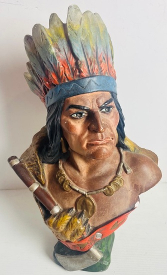 Chalkware Bust of Indian Chief