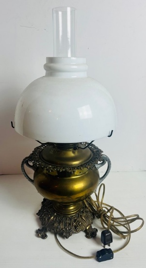 Victorian Brass Parlor Lamp
