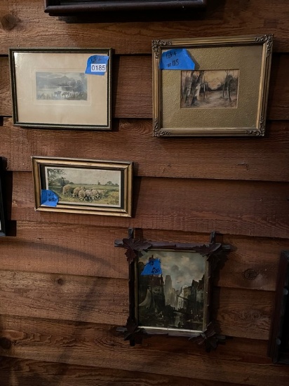 Lot of Four Framed Pieces of Art