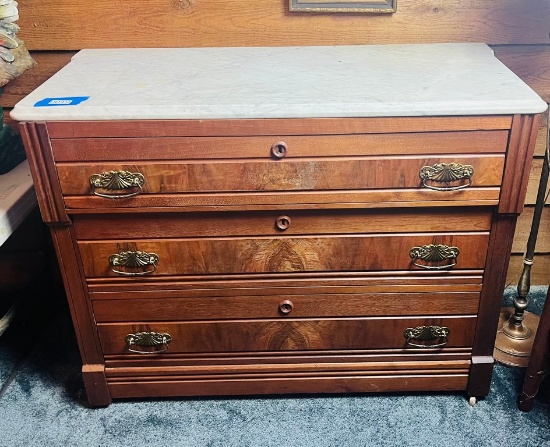 Marble Top Victorian Three-Drawer Chest