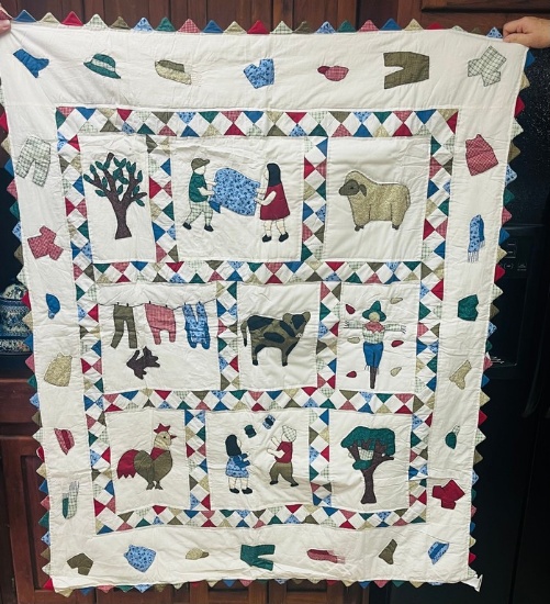 Hand-Crafted Quilt Throw Blanket