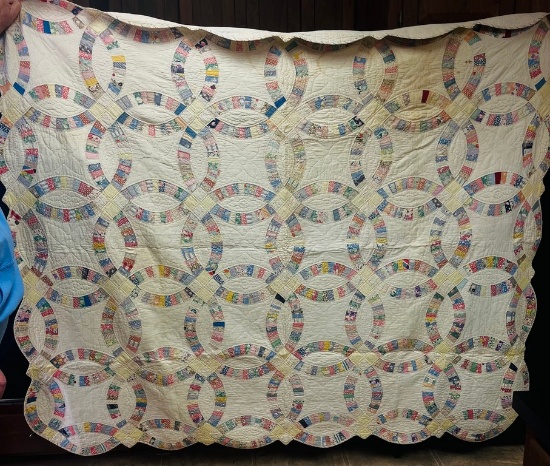 Vintage Wedding Ring Hand-Made Quilt