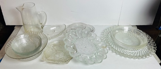 Large Tray Lot of Kitchen Glassware