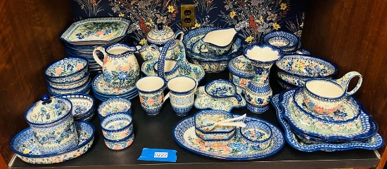 Large Set of Hand-Made in Poland Ceramika Artystycana