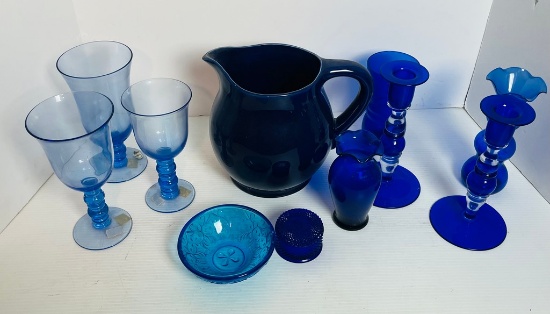 Lot of Cobalt Blue Glassware
