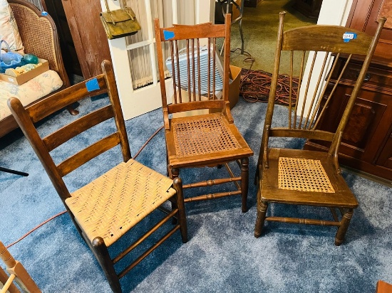 Lot of 3 Country Chairs