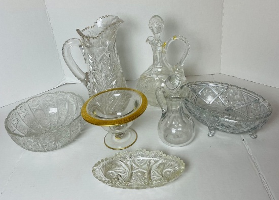 Lot of Victorian Pressed and Cut Glassware
