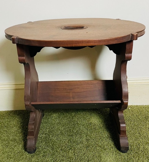Victorian Carved Walnut Side Table/Book Stand