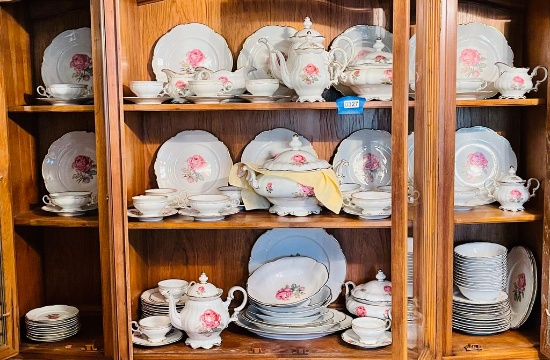 Lot of Bavaria China Rose Pattern