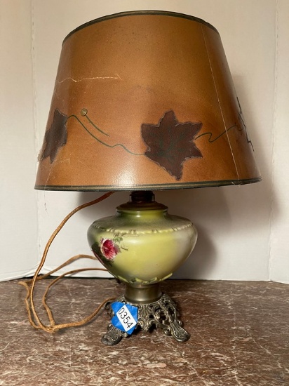 Victorian Hand-Painted Lamp