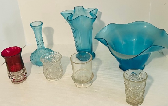 Lot of Blue Glassware