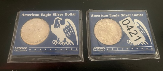 (2) 1997 American Eagle Silver Dollar in Government Pack