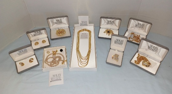 9 Piece Nolan Miller Designer Costume Jewelry Collection