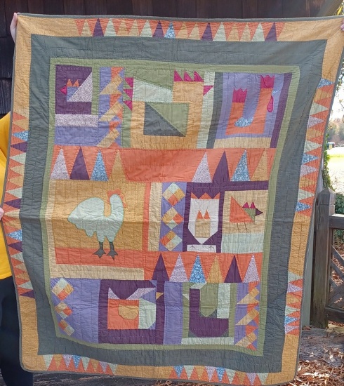 Vintage Hand-Made Child's Quilt Random Pattern