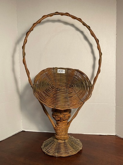Antique Woven Floral Basket