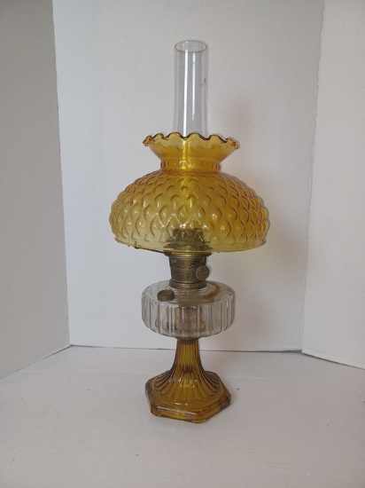 Amber Glass Aladdin Oil Lamp