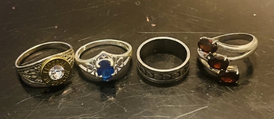 (4) Sterling Silver Rings