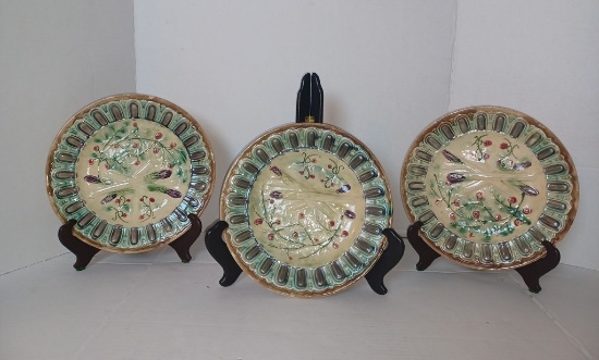 Lot of Majolica Asparagus Plates