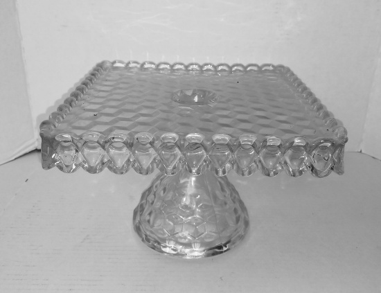 Early Pressed Glass Cake Stand
