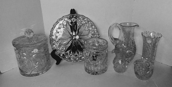 Lot of Polish Leaded and Etched Glassware