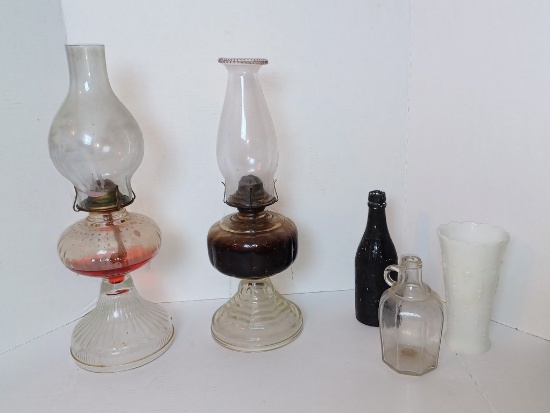 2 Antique Oil Lamps