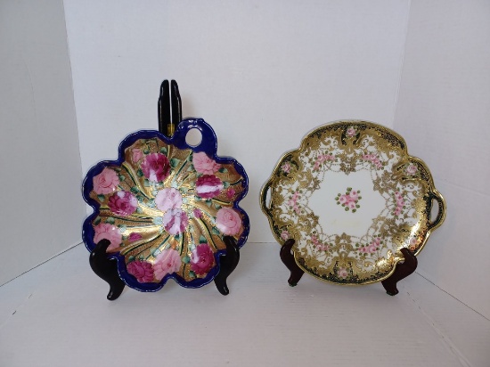 Lot of Two Highly Decorated Porcelain Pieces