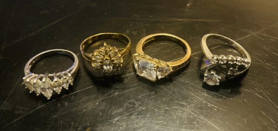 (4) Sterling Silver Rings