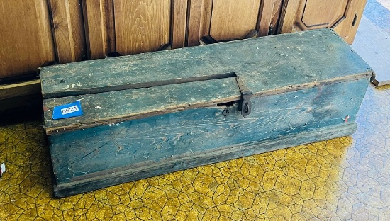 Antique Blue Painted Tool Chest