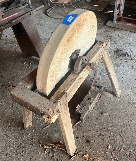 Antique Grinding Stone on Stand