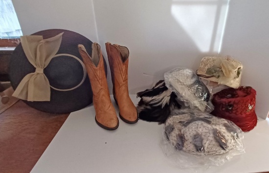 Vintage Hat and Boots Lot