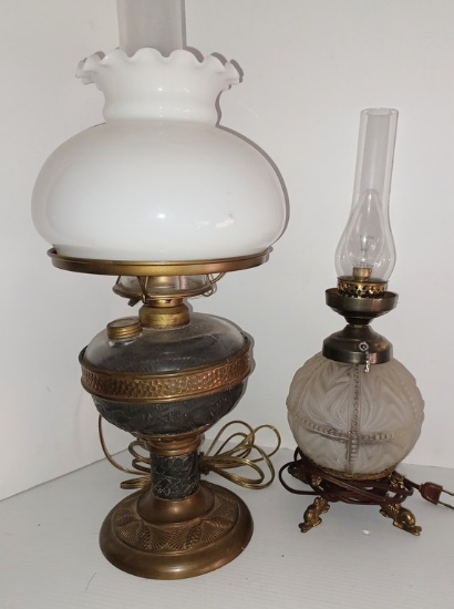 Electrified Oil Lamp Lot
