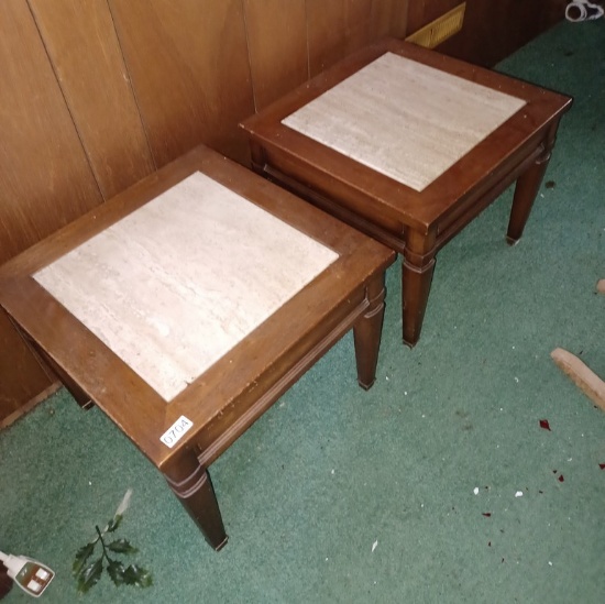 Pair of Vintage Walnut End Tables