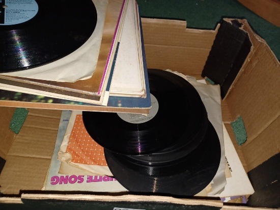 Lot of LP Albums and Wire Record Holder