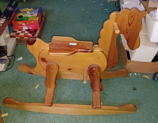 Vintage Pine Rocking Horse