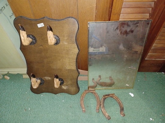 Deer Hoof Wall Hanging Rack and a Mirror