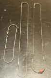 (2) Sterling Silver Necklaces and Sterling Bracelet