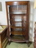 Oak Bow-Front China Cabinet