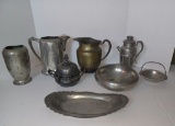 Lot of Old Pewter Serving Ware