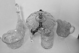 Lot of Pressed Glass Serving Pieces
