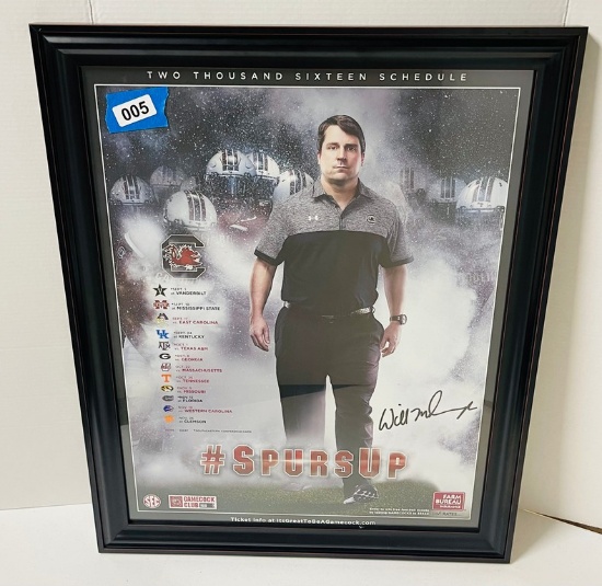 Framed Autographed Gamecocks Poster
