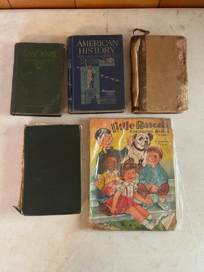 Lot of Four Vintage Books and Little Rascal Coloring Book
