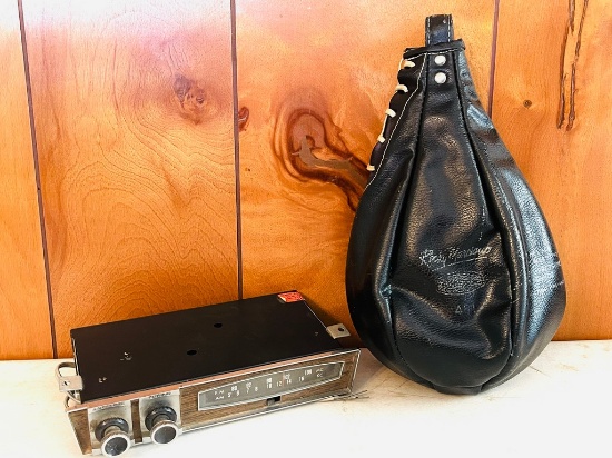 Rocky Marsicano Leather Punching Bag and Antenna Trimmer Adjustment Radio