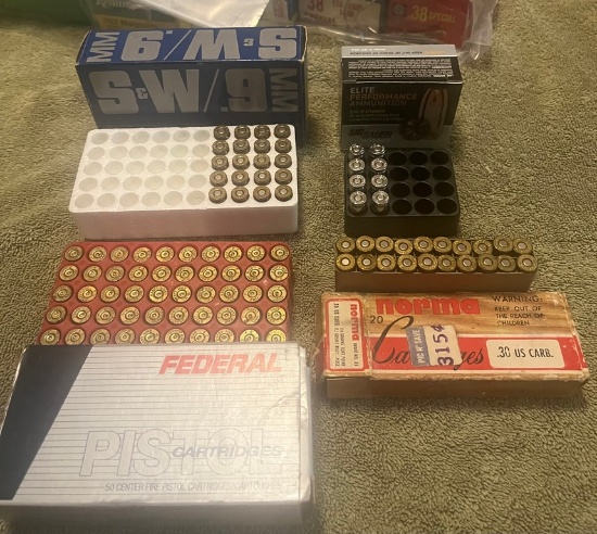 Lot of Partial Boxes Of 9mm, 32-20, 6mm Ammo
