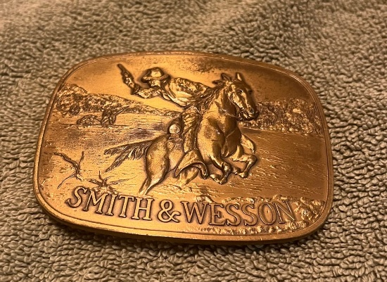 Vintage Smith and Wesson Brass Belt Buckle