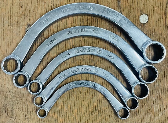Set of Five Half Moon Wrenches by Matco