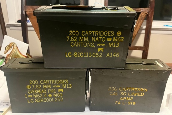 Lot of (3) Vintage Ammo Boxes
