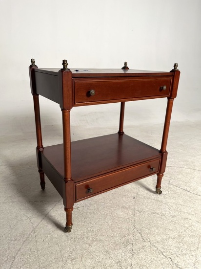 Bailey Steet Mahogany 2 Tiered Bar Cart With Drawers