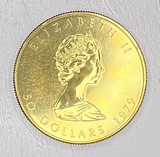 Hot gold coin 1979 maple Canadian