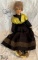 Vintage Fabric with Paper Mache Head Doll